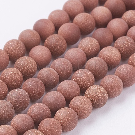 Synthetic Goldstone Beads Strands G-J372-03-4mm-1