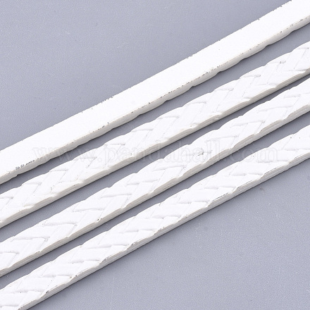 Braided Flat Single Face Imitation Leather Cords LC-T003-01J-1