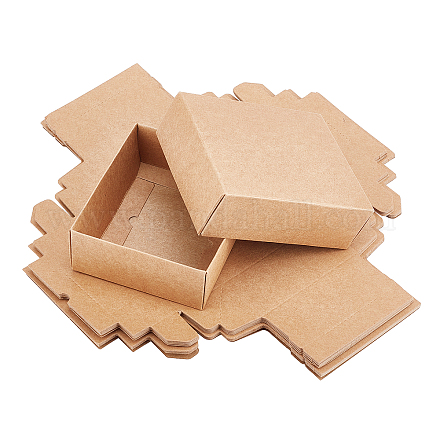 Foldable Creative Kraft Paper Box CON-WH0077-02-1