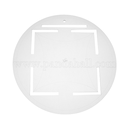 透明なアクリル キルティング テンプレート  キルティング定規  キルティングフレーム  シャツにビニールと昇華デザインを適用するため  フラットラウンド  透明  38.8x0.35cm  穴：10mm DIY-WH0381-005-1