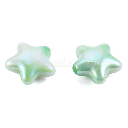 Placage uv perles acryliques irisées arc-en-ciel PACR-T016-02B-1
