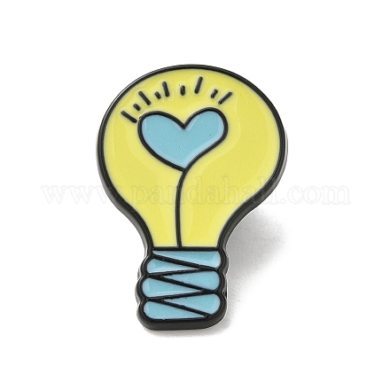 Lampadina in stile cartone animato con perni smaltati a cuore JEWB-H016-01EB-01-1