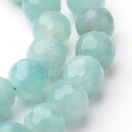 Facettes amazonite naturel perles rondes brins G-F261-04-10mm-1