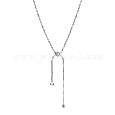 Lariat-Halsketten aus Edelstahl mit Schlangenketten AA0282-2-1