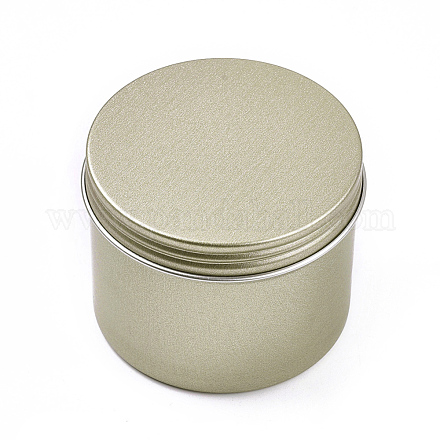 丸いアルミ缶  アルミジャー  化粧品の貯蔵容器  ろうそく  キャンディー  ねじ蓋付き  ライトゴールド  6.8x5.1cm X-CON-F006-10LG-1