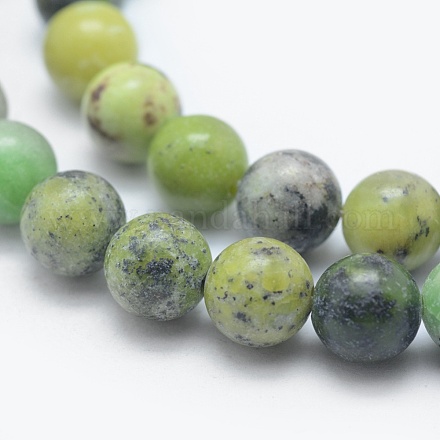 Chapelets de perles en serpentine naturelle G-E489-02A-6mm-1