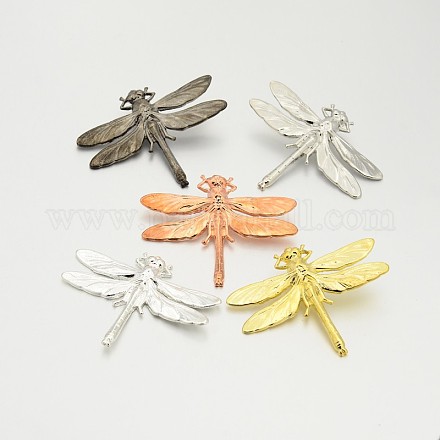 Brass Dragonfly Pendants KK-M127-03-1