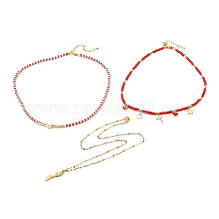 Colliers pendentif aile et croix et coeur et étoile pour fille femmes NJEW-JN03688-1