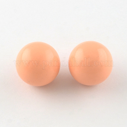 No Hole Spray Painted Brass Round Bell Beads KKB-R001-12mm-06-1