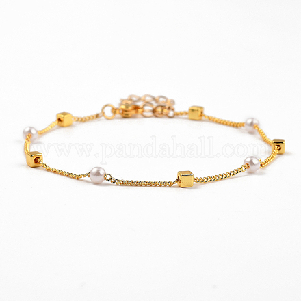 Messing Perlen Armbänder BJEW-JB05354-1