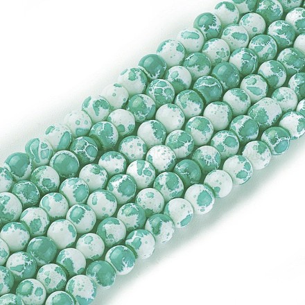 Chapelets de perles en verre peint GLAA-F096-A-50-1