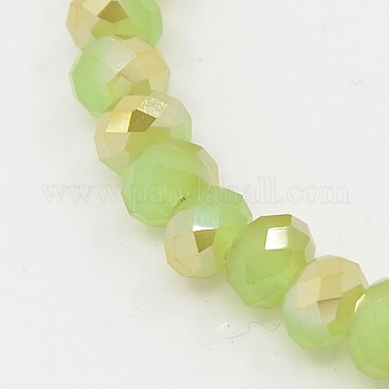 Electroplate Glass Faceted Rondelle Beads Strands EGLA-D020-6x4mm-57-1