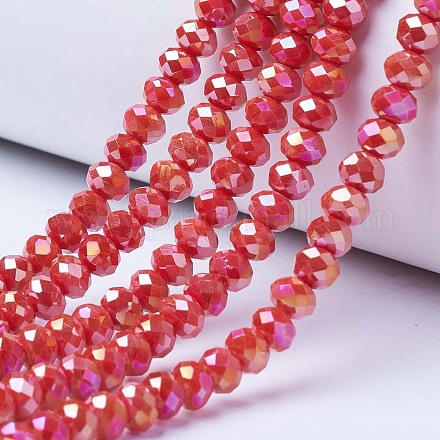 Chapelets de perles en verre électroplaqué EGLA-A034-P6mm-B06-1