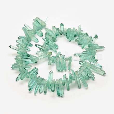 Electroplated Natural Quartz Crystal Beads Strands G-P267-02E-1