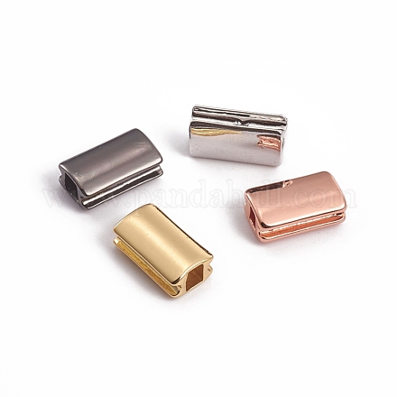 真鍮ビーズ  長方形  ミックスカラー  10.5x6.5x4mm  穴：2.5mm KK-L188-11-1