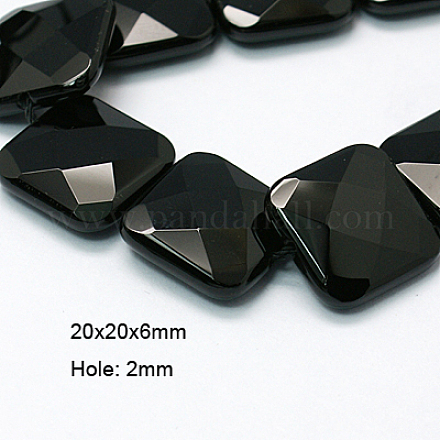 Natural Black Onyx Beads Strands G-E039-FS-20x20x6mm-1
