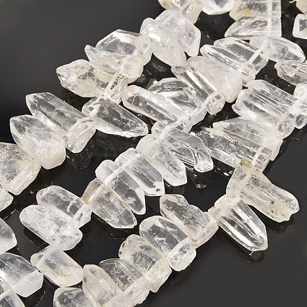Natural Rough Quartz Crystal Bead Strands G-I111-03-1