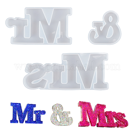 Stampi in silicone word mr & mrs DIY-WH0167-74-1