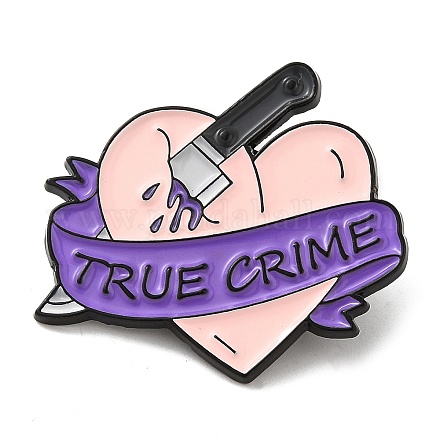 Knife with Heart & Word True Crime Enamel Pins JEWB-M029-06D-EB-1