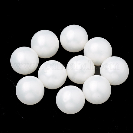 環境に優しいプラスチック模造真珠ビーズ  グレードA  穴がないビーズ  ラウンド  ホワイト  5mm MACR-S277-5mm-A10-1