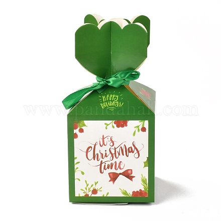 Cajas de regalo de papel doblado de tema navideño CON-G012-03C-1