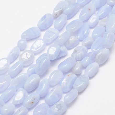 Natürlichen blauen Spitze Achat Perlen Stränge G-F521-27-1