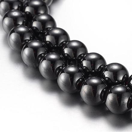 Chapelets de perles en hématite synthétique magnétique G-A165A-6mm-1