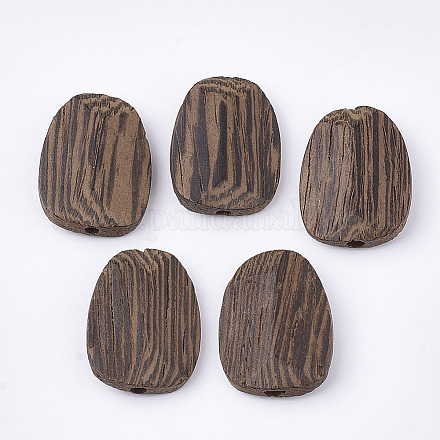 Perles en bois de wengé naturel WOOD-S053-34-1