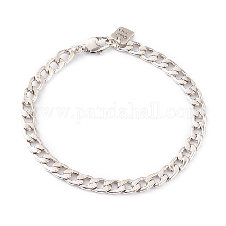 Brass Cuban Link Chain Bracelets BJEW-H537-05AS-1