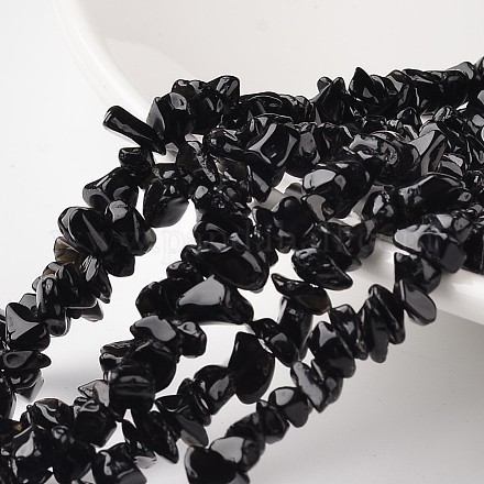 Pépites verre noir brins de perles G-M344-14-1