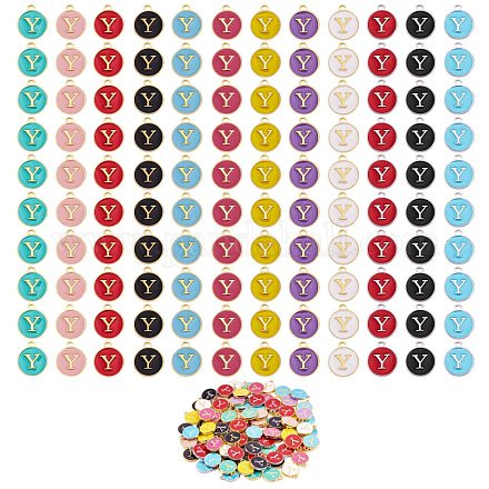 120 pièces 12 couleurs breloques en alliage plaqué or ENAM-SZ0001-64Y-1