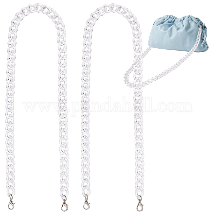 Pandahall elite около 100 см прозрачный акриловый ремешок для сумки с бусинами и пряжками из сплава AJEW-PH0017-19-1