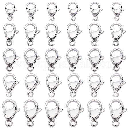 UNICRAFTALE 50Pcs 5 Size Stainless Steel Color Lobster Claw Clasps Polished  316 Surgical Stainless Steel Lobster Clasps Necklace Clasp Lobster Claw  Hook Jewellery Clasps for Necklace Bracelet Making 