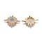 Brass Micro Pave Cubic Zirconia Links connectors, Star, Clear & Sky Blue, Golden, 30x24.5x4.2mm, Hole: 1.4mm