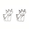 Non-Tarnish 201 Stainless Steel Pendants, Outline Charms, Fox, Stainless Steel Color, 16.5x13x1mm, Hole: 1.4mm