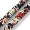 Baking Paint Synthetic Turquoise Beads Strands, with Enamel, Disc, Black, 6~6.5x2.5mm, Hole: 1~1.2mm, about 133~134pcs/strand, 14.57''(37cm)