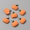 Autumn Opaque Resin Pendants, Pumpkin Charm, with Platinum Tone Alloy Loops, Orange, 21x17.5x6mm, Hole: 2mm