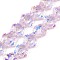 Electroplate Glass Beads Strands, Snowflake, AB Color Plated, Faceted, Pearl Pink, 9x10x6mm, Hole: 0.9mm, about 70pcs/strand, 24.41''(62cm)