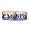 Electroplate Glass Beads, Column with Giraffe Pattern, Colorful, 11.5~12x8~8.5mm, Hole: 1.2~1.4mm