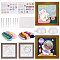 2 Sets 2 Style Rabbit Bear Photo Frame Needle Felting Kits for Beginners, Mixed Color, 1 set/style