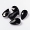 Faceted Glass Pendants, teardrop, Black, 22x13x7mm, Hole: 1mm