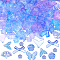 100G Transparent Frosted Resin Beads, Mixed Shapes, Mixed Color, 11.5~22.5x11.5~30x2~7mm, Hole: 1.4~2mm