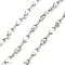 304 Stainless Steel Dapped Chains, with Enamel, Soldered, with Spool, Real 18K Gold Plated, White, 2mm