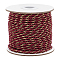 33~35M 3-Ply Polyester Twisted Cord, with Metallic Thread, Round, Red, 3mm, about 36.09~38.28 Yards(33~35m)/Roll