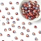 100Pcs Crackle Glass Beads, Round, Two Tone, FireBrick, 8~8.5mm, Hole: 1.2mm