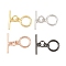 Ring Brass Toggle Clasps, Cadmium Free & Lead Free, Long-Lasting Plated, Mixed Color, 4.5~12.5x9~14.5x1.5mm, Hole: 1.8mm