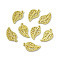 Rack Plating Alloy Pendants, Hollow, Leaf Charm, Light Gold, 19x10.5x1.5mm, Hole: 1mm