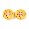 Cartoon Opaque Resin Decoden Cabochons, Dog in Egg Tart, Gold, 23~24x25~26x8.5~9.5mm