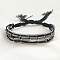 Bohemian Cylinder Glass Seed Beaded Multi-strand Braided Bead Bracelets, Adjustable Fibre Cord Braided Bracelets for Women, Gainsboro, 7.87 inch(20cm)
