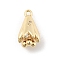 Brass Micro Pave Cubic Zirconia Pendants, Hollow Tulip Charms, Golden, 13x7x7mm, Hole: 1.2mm
